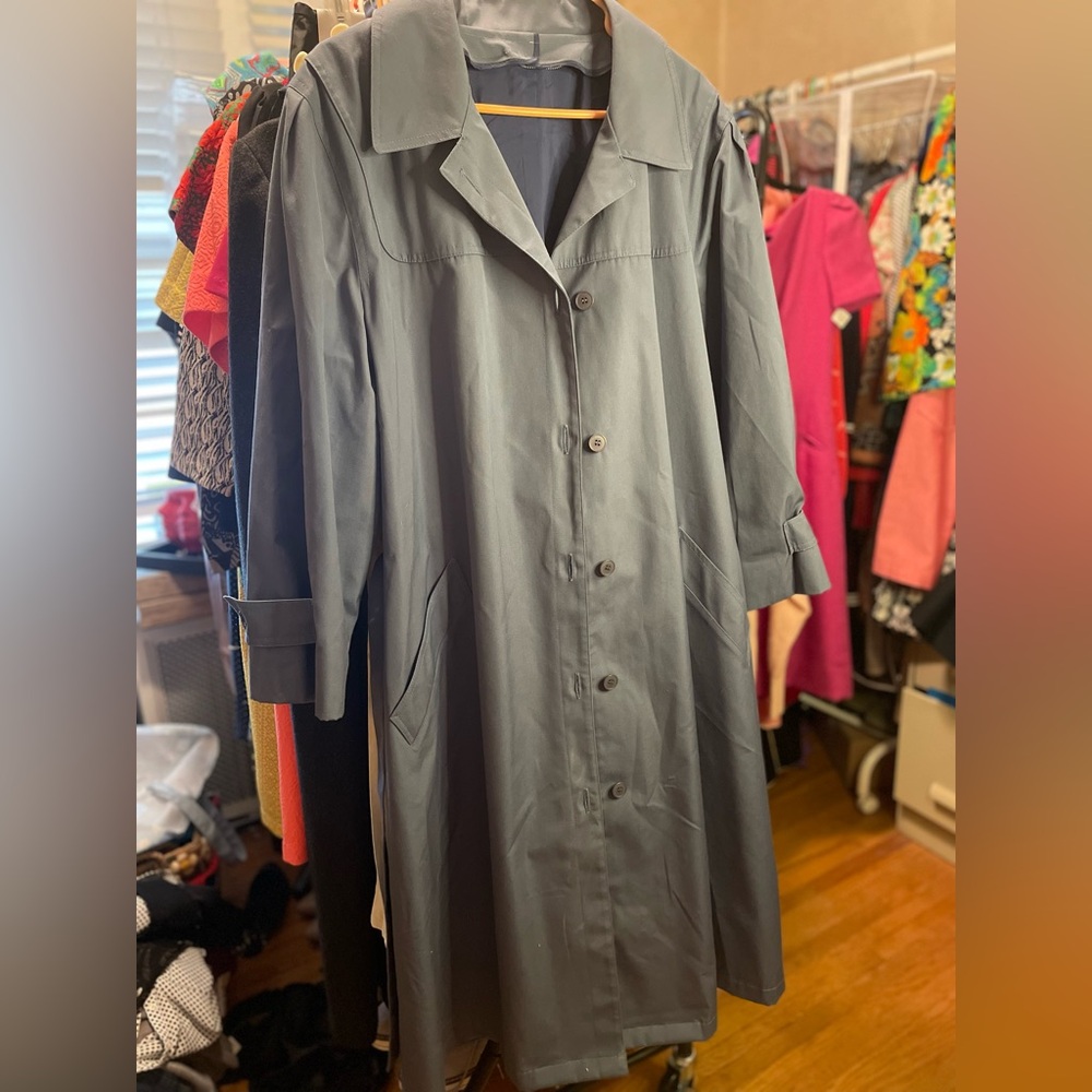 London Fog Slate Blue Trench